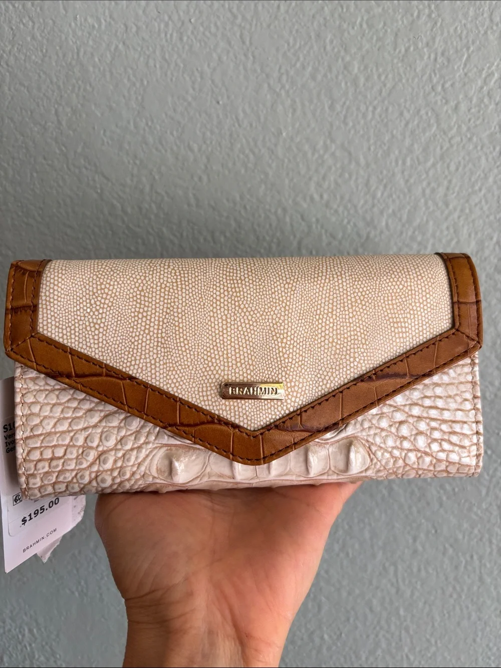 Brahmin Veronica ivory helm leather Wallet